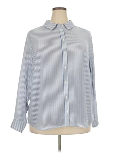 Pre-owned On 34th Long Sleeve Blouse In Blue