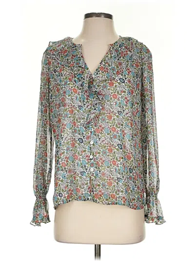 Pre-owned On 34th Long Sleeve Blouse In Green