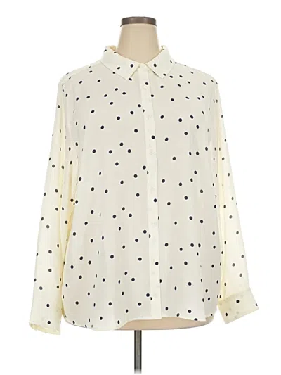 Pre-owned On 34th Long Sleeve Blouse In Ivory
