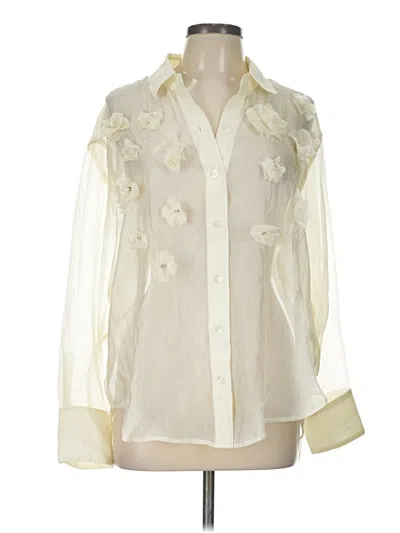 Pre-owned On 34th Long Sleeve Blouse In Ivory