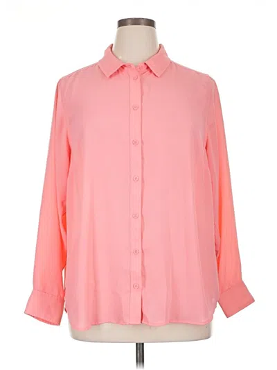 Pre-owned On 34th Long Sleeve Blouse In Pink