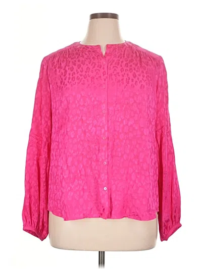 Pre-owned On 34th Long Sleeve Blouse In Pink