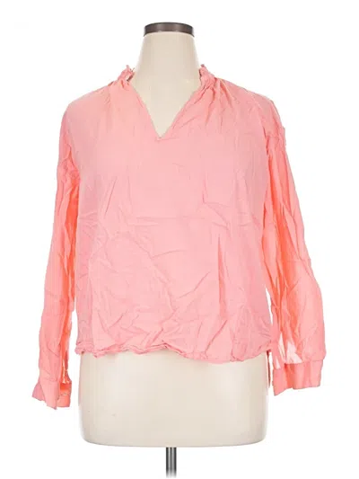 Pre-owned On 34th Long Sleeve Blouse In Pink