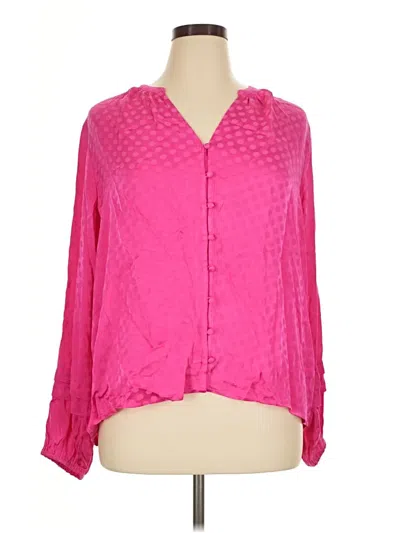 Pre-owned On 34th Long Sleeve Blouse In Pink