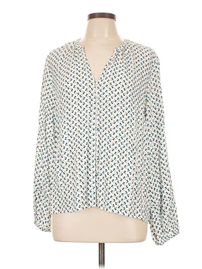 Pre-owned On 34th Long Sleeve Blouse In White