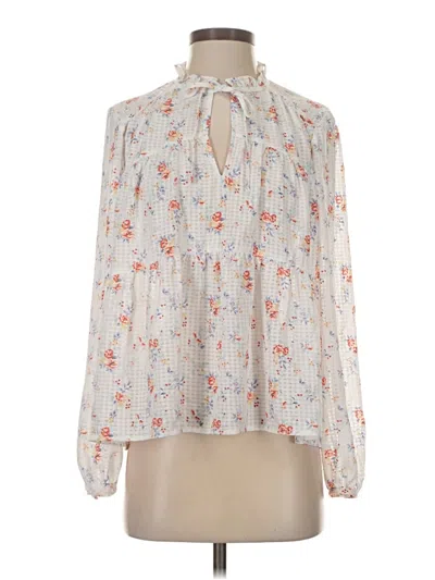 Pre-owned On 34th Long Sleeve Blouse In White