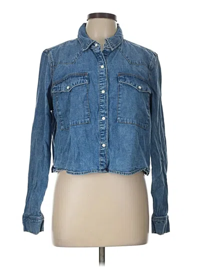 Pre-owned On 34th Long Sleeve Button Down Shirt In Blue