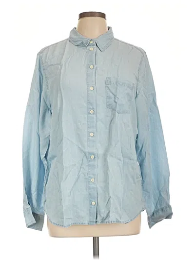Pre-owned On 34th Long Sleeve Button Down Shirt In Blue