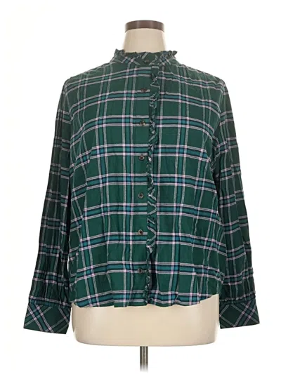 On 34th Long Sleeve Button Down Shirt In Green