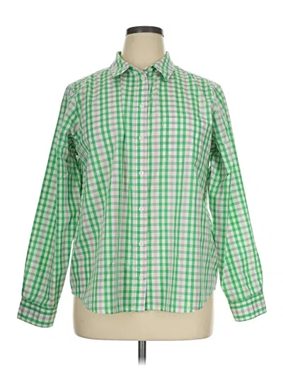 Pre-owned On 34th Long Sleeve Button Down Shirt In Green