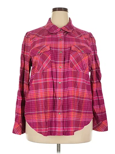 Pre-owned On 34th Long Sleeve Button Down Shirt In Pink