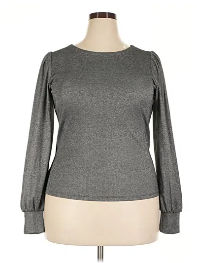 Pre-owned On 34th Long Sleeve Top Gray Boatneck Tops