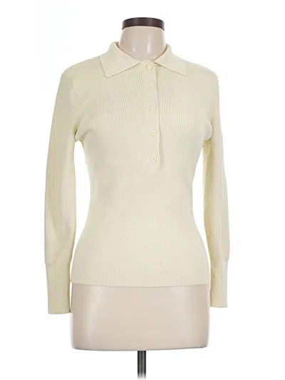 Pre-owned On 34th Long Sleeve Top Ivory Turtleneck Tops