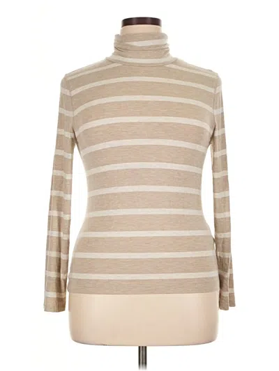 Pre-owned On 34th Long Sleeve Top Tan Turtleneck Tops