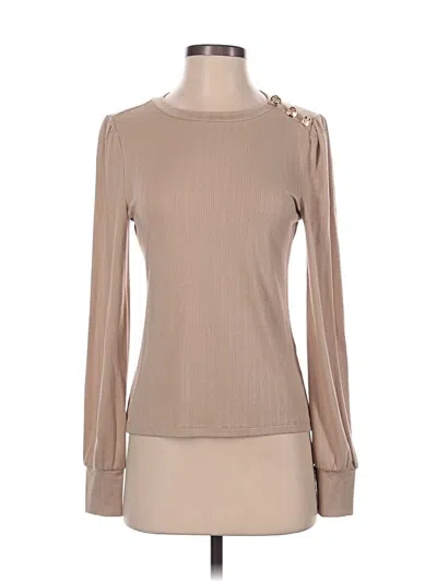 Pre-owned On 34th Long Sleeve Top Tan Turtleneck Tops In Brown