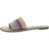 On 34th Mavise Beaded Flat Womens Beaded Striped Slide Sandals In Multi