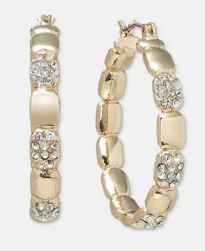 On 34th Medium Pave Hoop Earrings, 1.11", Macy's Exclusive In Gold