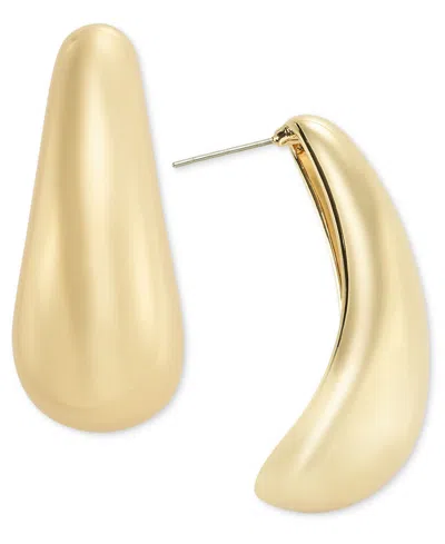 On 34th Medium Tapered Statement J-hoop Earrings, Created For Macy's In Gold
