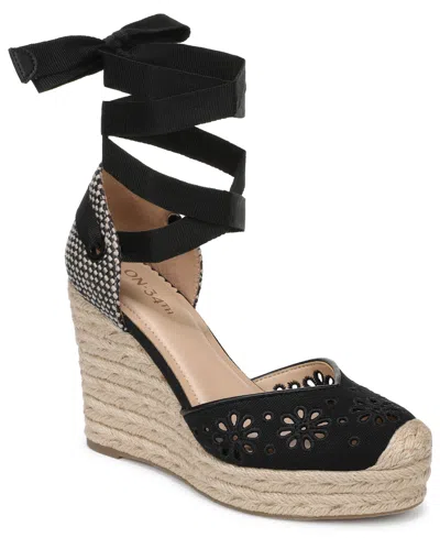 On 34th Melindaa Espadrille Wedge Sandals, Exclusively At Macy's In Black