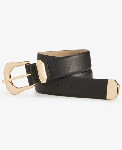On 34th Metal Tip Black Belt, Exclusively At Macy's In Black Gold