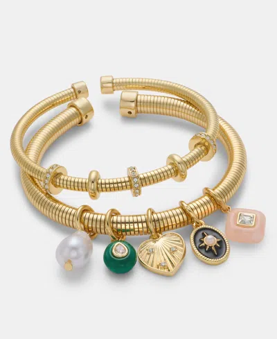 On 34th Multi-beaded Charm Bangle Bracelet, Macy's Exclusive In Gold