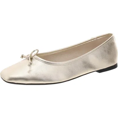 On 34th Naomiep Womens Faux Leather Slip On Ballet Flats In Gold
