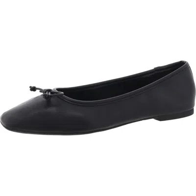 On 34th Naomiep Womens Faux Leather Slip On Ballet Flats In Black Smooth