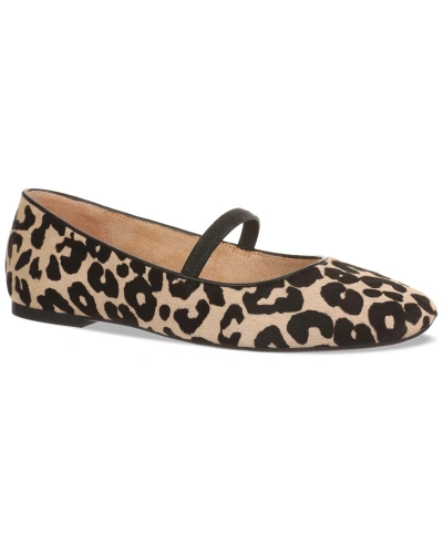 On 34th Nessa Square-toe Mary Jane Flats, Created For Macy's In Leopard Haircalf