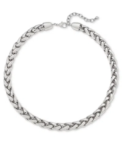On 34th Palma Chain Collar Necklace, 17" + 2" Extender, Created For Macy's In Silver