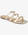 On 34th Pattie Strappy Bow Sandals, Created For Macy's In Gold Smooth