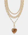 On 34th Pave Heart Layered Pendant Necklace, 15" + 3" Extender, Macy's Exclusive In Gold