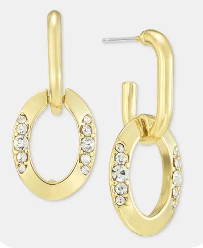 On 34th Pave Oval & Link Drop Earrings, Macy's Exclusive In Gold