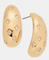 On 34th Pave Star Puffy J-hoop Earrings, Macy's Exclusive In Gold