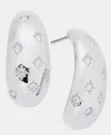 On 34th Pave Star Puffy J-hoop Earrings, Macy's Exclusive In Silver