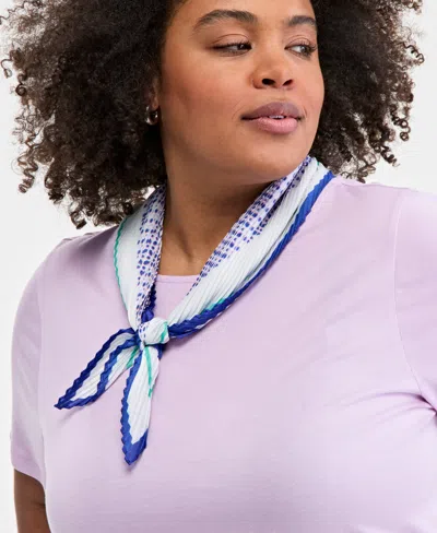 On 34th Pleated Geo-dot Square Scarf, Exclusively At Macy's In Blue