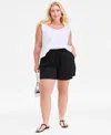 On 34th Plus Size Cotton Gauze V-neck Flutter-sleeve Top, Exclusively At Macy's