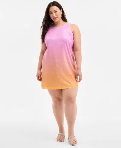 On 34th Plus Size Ombre Sleeveless Sequin Shift Dress, Exclusively At Macy's