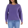 On 34th Plus Womens Ribbed Work Day Wear Pullover Sweater In Purple