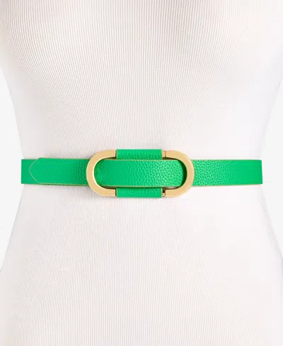 On 34th Pull-through Skinny Belt, Exclusively At Macy's In Kelly Green