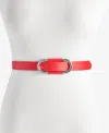 On 34th Pull-through Skinny Belt, Exclusively At Macy's In Red