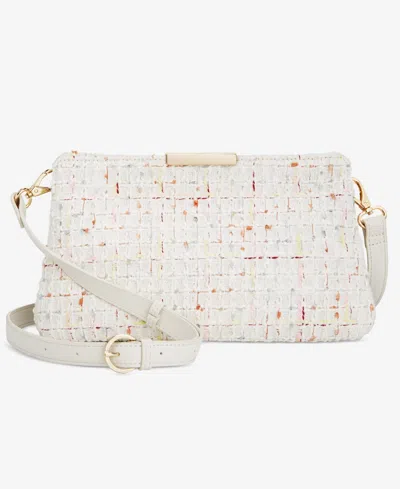 On 34th Reddelle Small Tweed Crossbody, Created For Macy's In White Twee