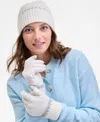 On 34th Ribbed Beanie & Gloves Boxed Set, Macy's Exclusive In White