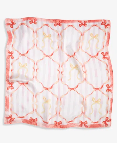 On 34th Ribbon Bow Print Square Scarf, Macy's Exclusive In Red