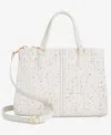 On 34th Robbinn Medium Tweed Satchel, Created For Macy's In White Twee