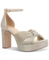 On 34th Sabinaa Platform Sandals, Created For Macy's In Gold Fabric