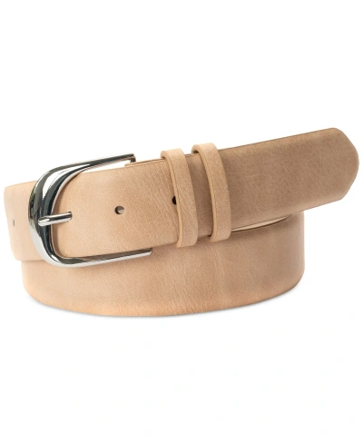 On 34th Sculpted Buckle Panel Belt, Created For Macy's In Natural