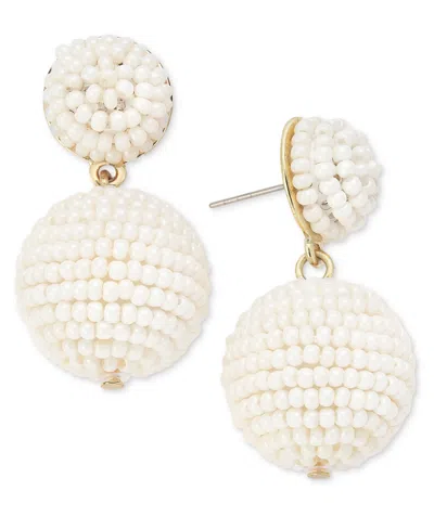 On 34th Seed Bead Embellished Drop Earrings, Created For Macy's In Gold