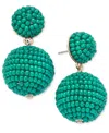 On 34th Seed Bead Embellished Drop Earrings, Created For Macy's In Green
