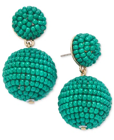 On 34th Seed Bead Embellished Drop Earrings, Created For Macy's In Green