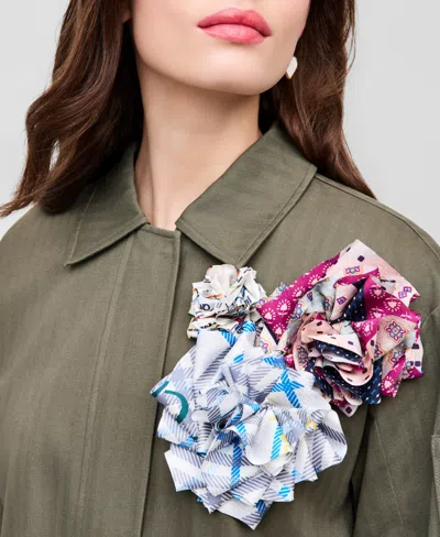 On 34th Set Of 3 Fabric Flower Pins, Macy's Exclusive- Molly Rogers Capsule Collection In Blue